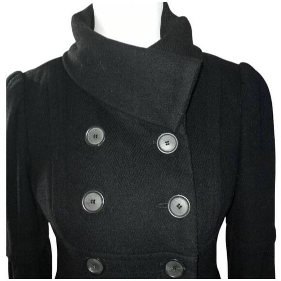 ANN TAYLOR LOFT BLACK PEACOAT SZ.4P EUC. - Picture 3 of 8